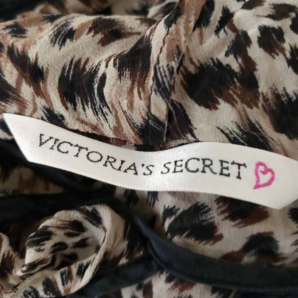 Victoria Secret Womens Animal Print Silk Kimono Size XS Mob Wife Intimate Sexy - Picture 3 of 9